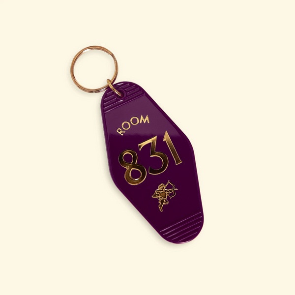 Only One Bed Keychain in Plum – 831 Stories