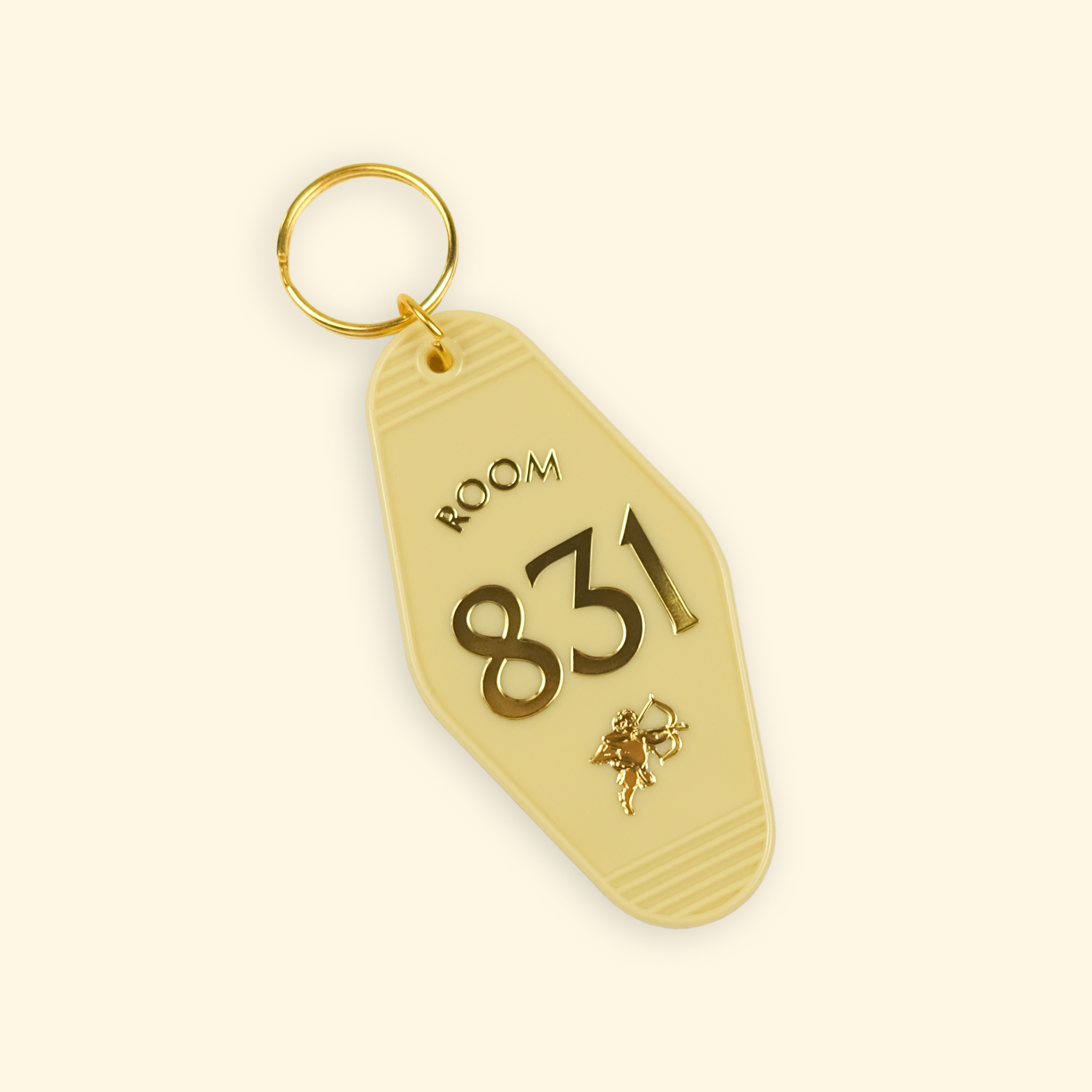 Only One Bed Keychain in Cream