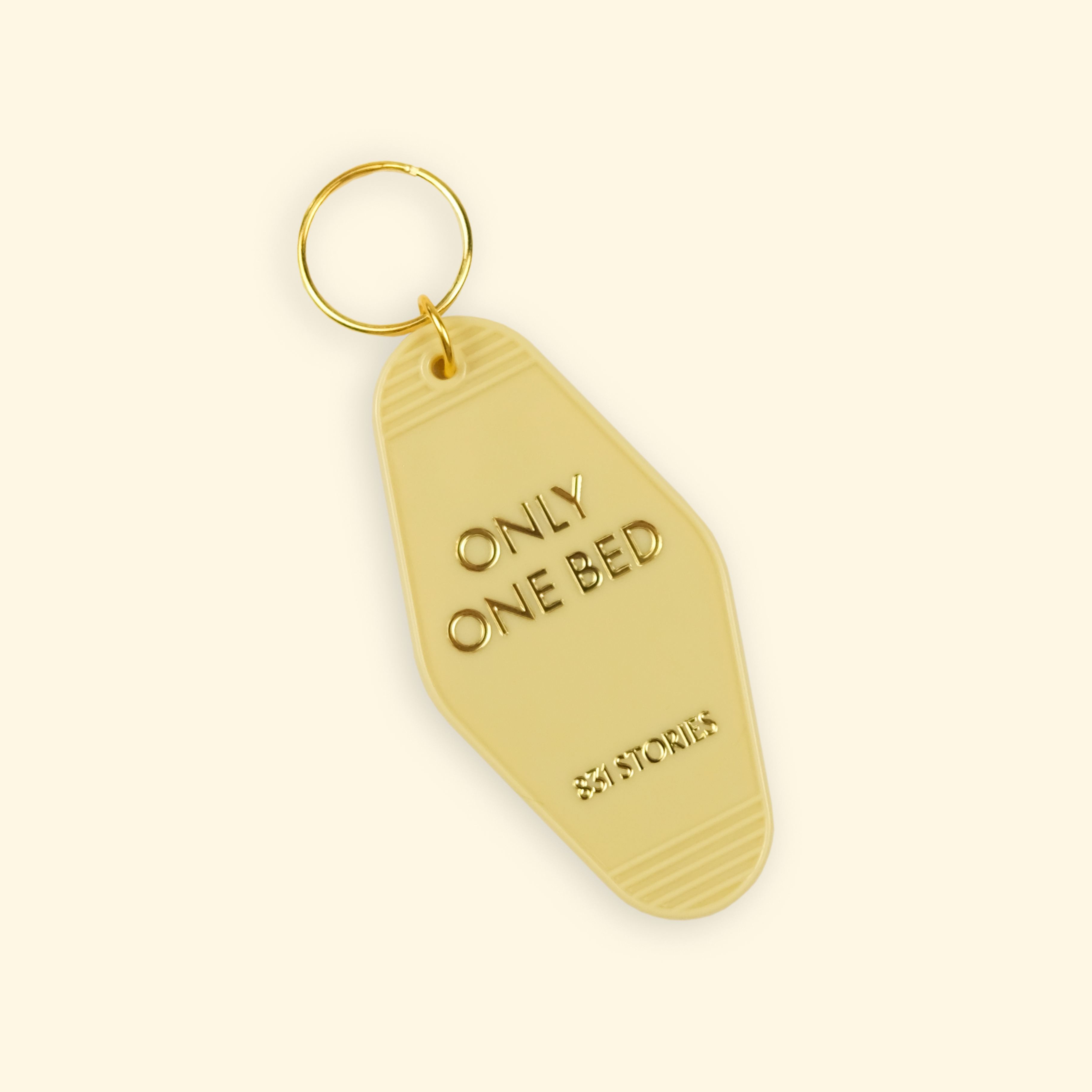 Only One Bed Keychain in Cream