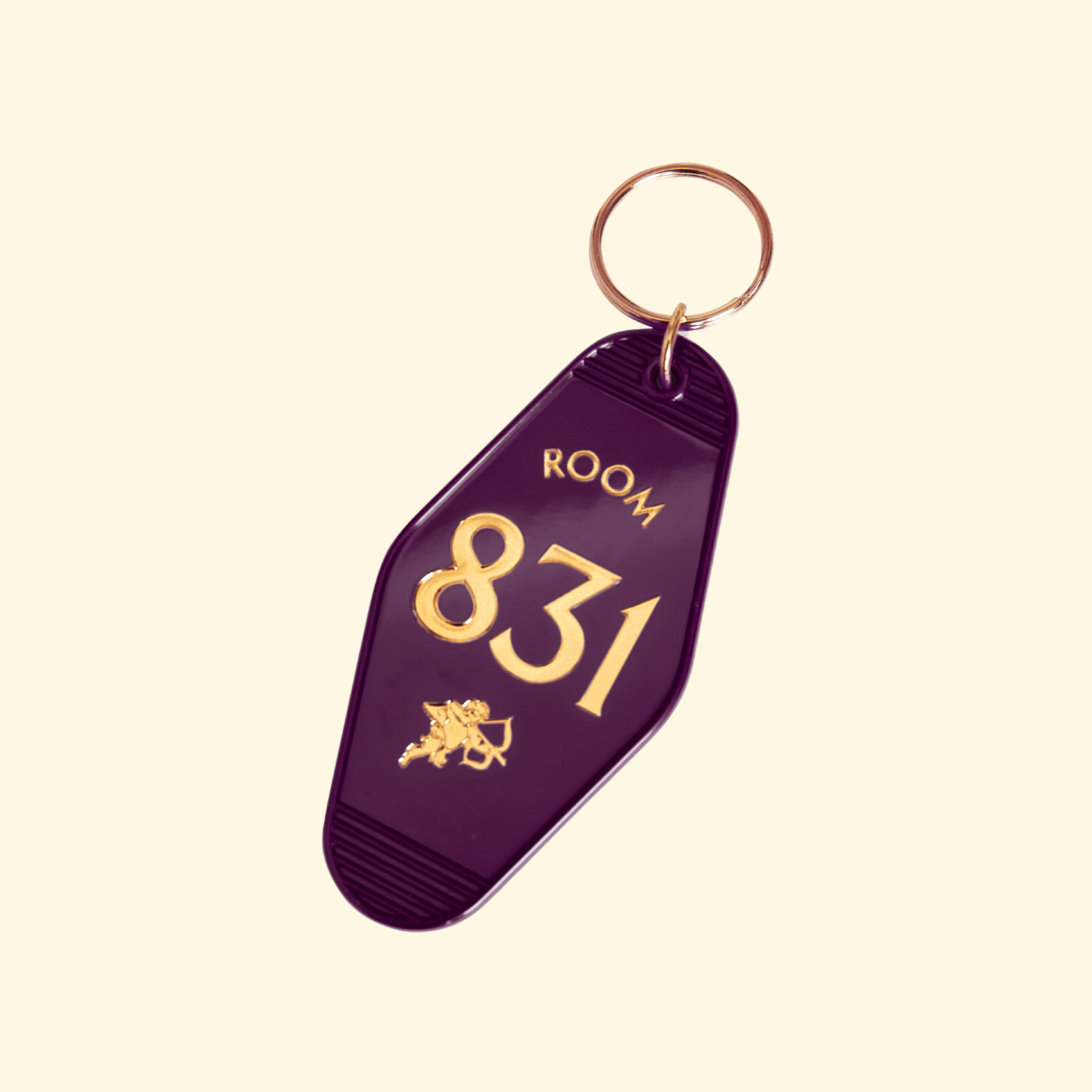 Only One Bed Keychain in Plum